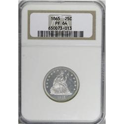 1865 25C PR64 NGC