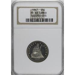 1867 25C PR63 Cameo NGC