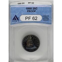 1868 25C PR62 ANACS