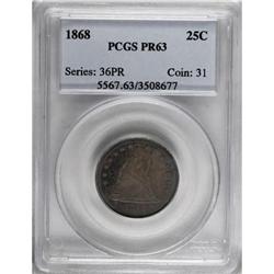 1868 25C PR63 PCGS