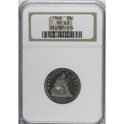 1868 25C PR63 NGC