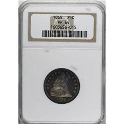 1869 25C PR64 NGC