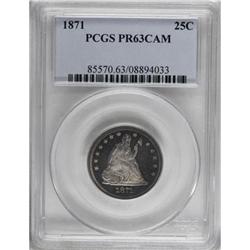 1871 25C PR63 Cameo PCGS