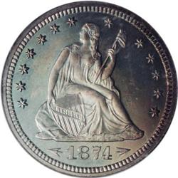 1874 25C Arrows PR67 NGC