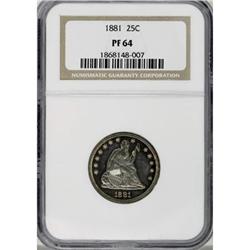 1881 25C PR64 NGC