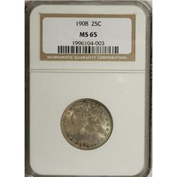 1908 25C MS65 NGC