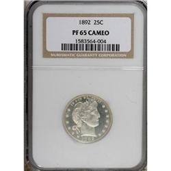 1892 25C PR65 Cameo NGC
