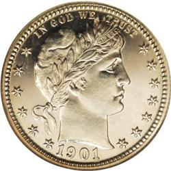 1901 25C PR67 Cameo NGC