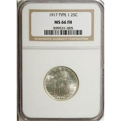 1917 25C Type One MS66 Full Head NGC