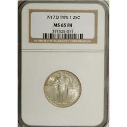 1917-D 25C Type One MS65 Full Head NGC