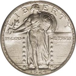 1924-D 25C MS65 Full Head PCGS