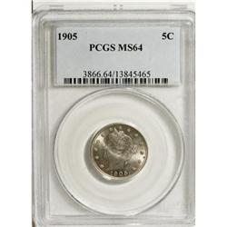 1929-D 25C MS65 NGC; 1905 5C MS64 PCGS