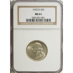 1932-D 25C MS61 NGC
