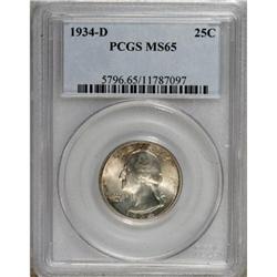 1934-D 25C Medium Motto MS65 PCGS