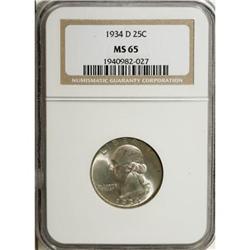 1934-D 25C Heavy Motto MS65 NGC