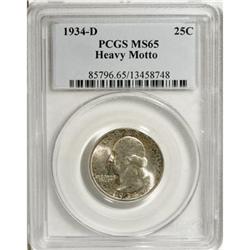 1934-D 25C Heavy Motto MS65 PCGS