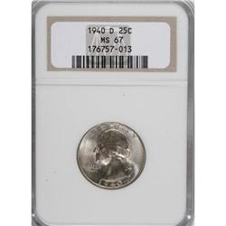 1940-D 25C MS67 NGC