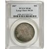 Image 1 : 1807 50C Large Stars, 50 Over 20 XF40 PCGS