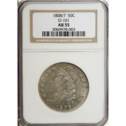 1808/7 50C AU55 NGC