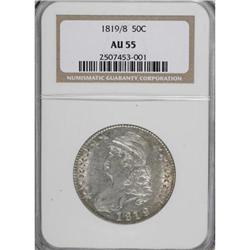1819/8 50C Large 9 AU55 NGC O-104