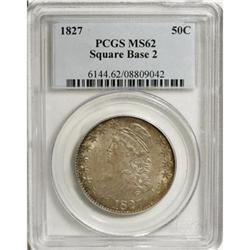 1827 50C Square Base 2 MS62 PCGS