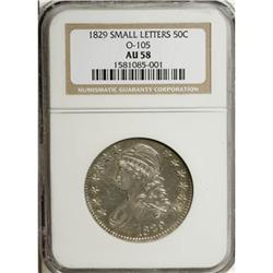 1829 50C AU58 NGC O-105