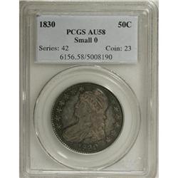 1830 50C Small 0 AU58 PCGS