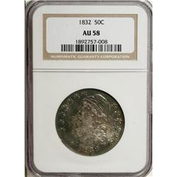1832 50C Small Letters AU58 NGC