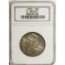 1834 50C Large Date, Large Letters MS62 NGC