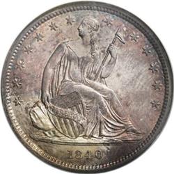 1840 50C Reverse of 1839, Small Letters MS64