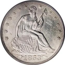 1853 50C Arrows and Rays MS63 PCGS