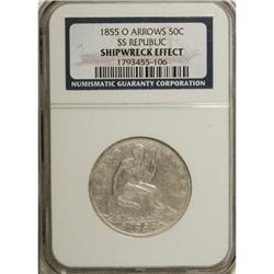 1855-O 50C Arrows Shipwreck Effect NGC.