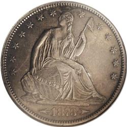 1873-CC 50C Arrows AU58 NGC