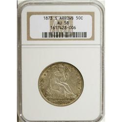 1873-S 50C Arrows AU58 NGC