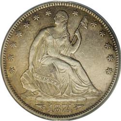 1874-CC 50C Arrows AU53 ANACS