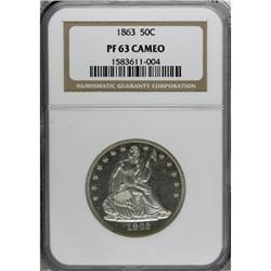 1863 50C PR63 Cameo NGC