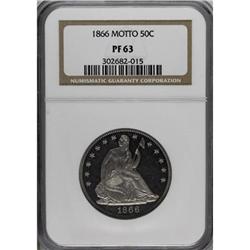 1866 50C Motto PR63 NGC