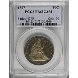 1867 50C PR63 Cameo PCGS