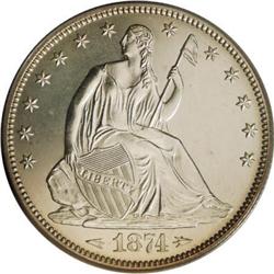 1874 50C Arrows PR64 PCGS