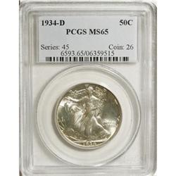 1934-D 50C MS65 PCGS