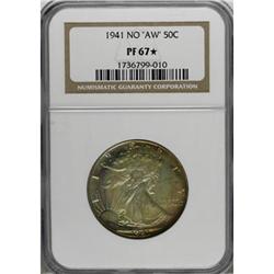 1941 50C No "AW" PR67 Star NGC.
