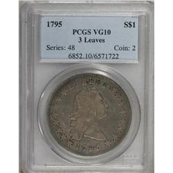 1795 $1 Flowing Hair, Three Leaves VG10 PCGS