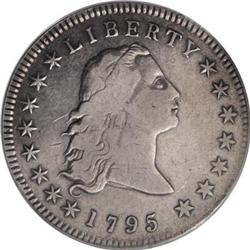 1795 $1 Flowing Hair, Three Leaves VF25 PCGS