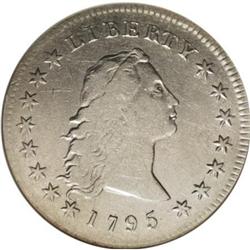 1795 $1 Flowing Hair VF30 Details ANACS B-6