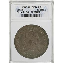 1795 $1 Flowing Hair Fine 12 Details ANACS B-1