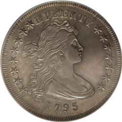 1795 $1 Draped Bust, Off Center AU Details NCS