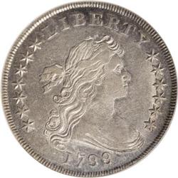 1799/8 $1 15 Stars Reverse AU55 NGC.