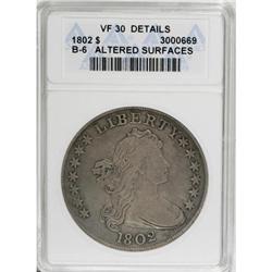 1802 $1 Narrow Date VF30 Details ANACS