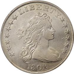 1802 $1 AU50 NGC B-6