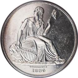 1836 P$1 Name Below Base, Judd-58 Restrike,